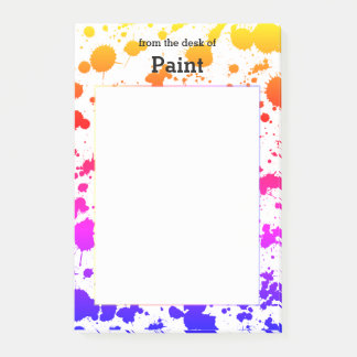 Ink Paint Splash Splatter Colorful Bright Rainbow Post-it Notes