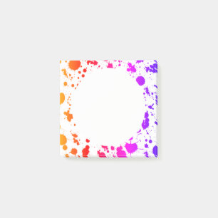 Ink Paint Splash Splatter Colorful Bright Rainbow Post-it Notes