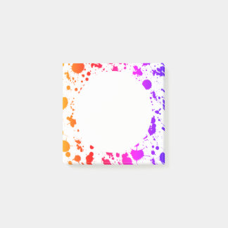 Ink Paint Splash Splatter Colorful Bright Rainbow Post-it Notes