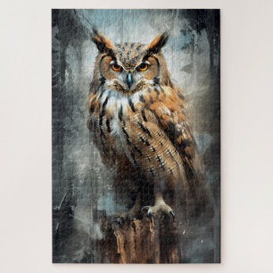Ink painting of a owl jigsaw puzzle