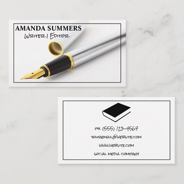 Ink Pen | Writer | Public Notary Business Card (Front/Back)