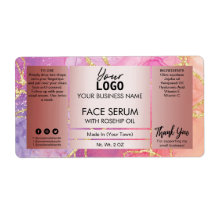 Ink Pink And Rose Gold Face Serum Label