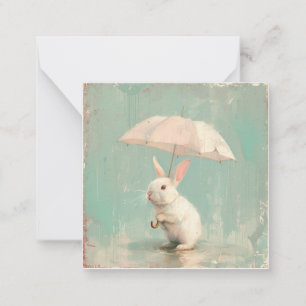 Ink & Rainbows: Uncover Bunny Rainy Day Memories Note Card