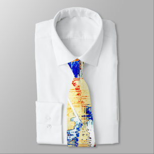 Ink ran in more than one direction? Orange, blue Neck Tie
