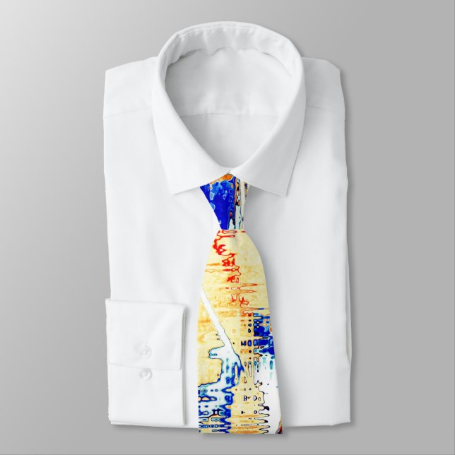 Ink ran in more than one direction? Orange, blue Neck Tie (Tied)