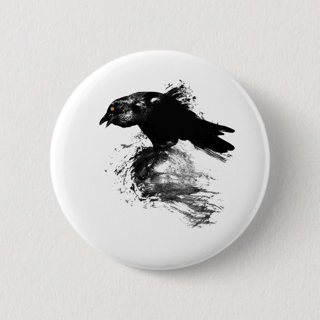 Ink Raven Pinback Button (Front)