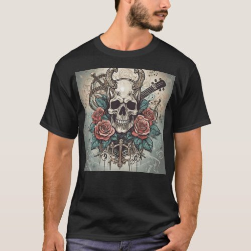 Ink  Rock Badass Tattoo_Inspired Black T_Shirt