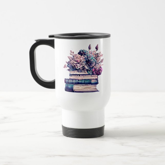 Ink Runs Deep Quote | Book Lovers Travel Mug (Left)