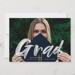 Ink script graduation announcement photo postcard