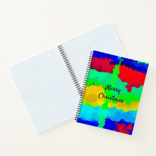 Ink Splash Abstract Merry Christmas Gift Favor Notebook