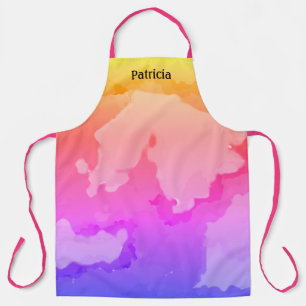 Ink Splash Abstract Painting Pink Name Cool Apron