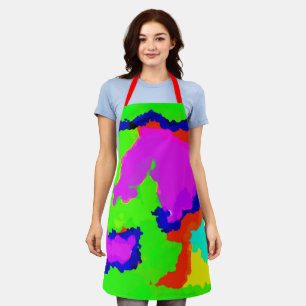 Ink Splash Colorful Abstract Painting Red Green Apron