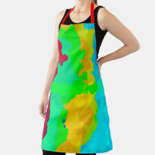 Ink Splash Colorful Bright Abstract Red Green Cool Apron