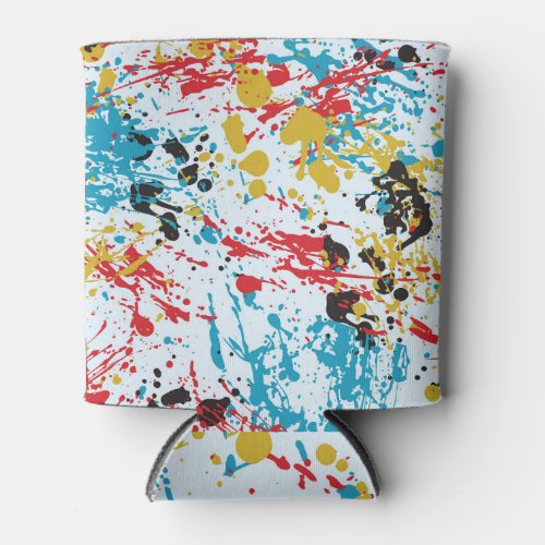 Ink Splashes Grunge Abstract Pattern Can Cooler