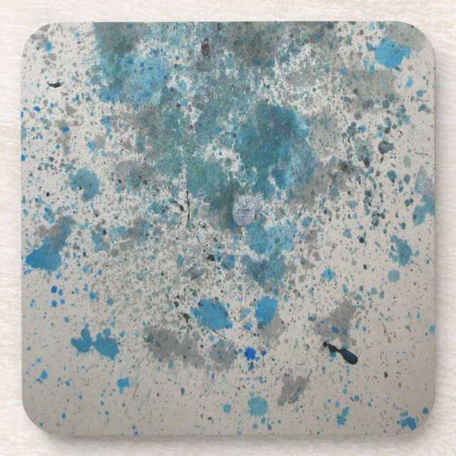 Ink Splats on Vintage Paper Beverage Coaster (Front)