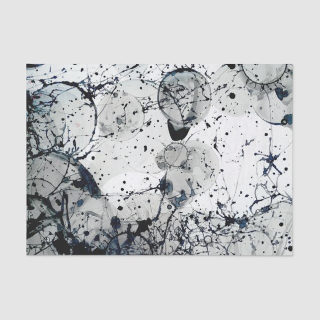 Ink Splatter Abstract Art Tissue Paper (Front)