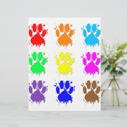 Ink Splatter Dog Paw Pattern (Standing Front)