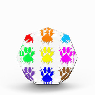 Ink Splatter Dog Paw Pattern Award