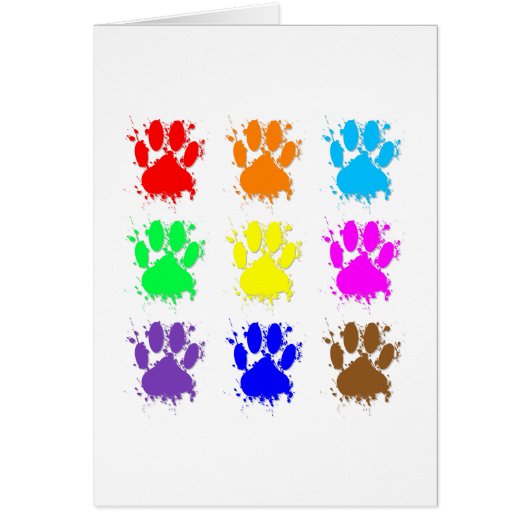 Ink Splatter Dog Paw Pattern Cards (Front)