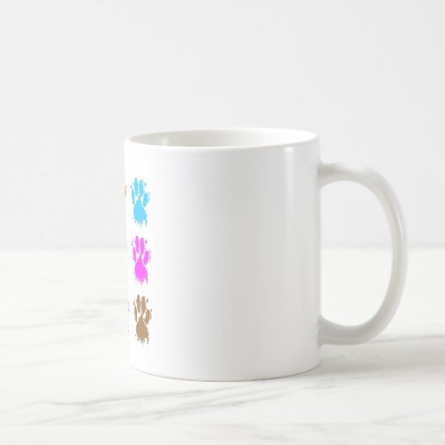 Ink Splatter Dog Paw Pattern Coffee Mug