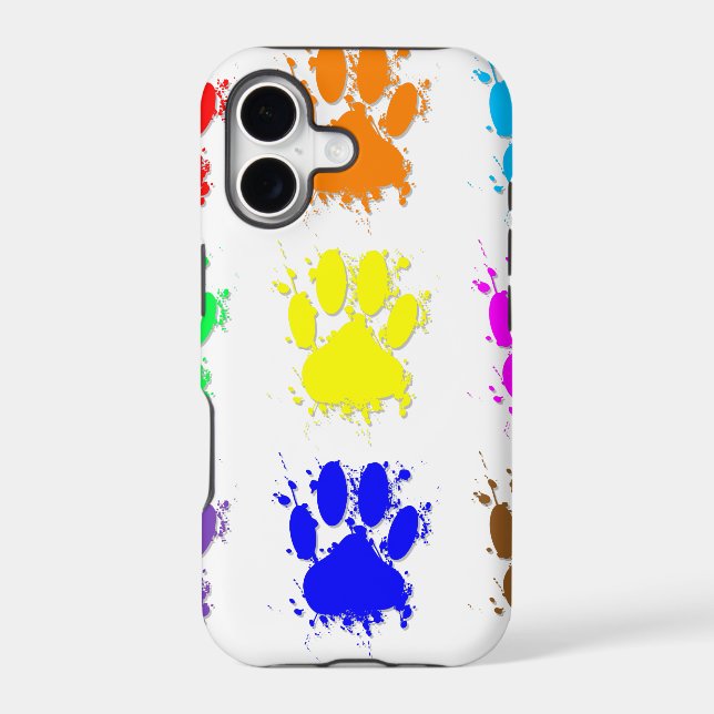 Ink Splatter Dog Paw Pattern Iphone Case (Back)