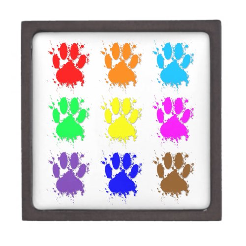 Ink Splatter Dog Paw Pattern Jewelry Box