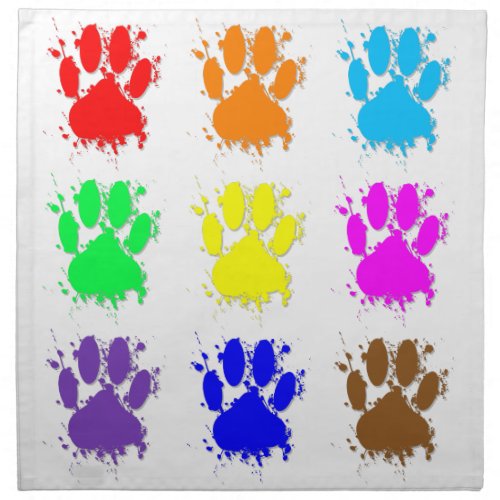 Ink Splatter Dog Paw Pattern Napkin