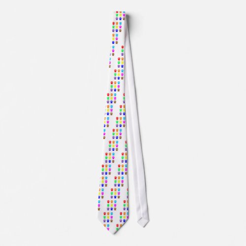 Ink Splatter Dog Paw Pattern Neck Tie