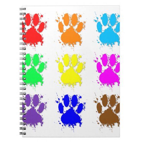 Ink Splatter Dog Paw Pattern Notebook