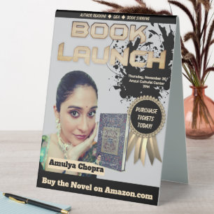 Ink Splatter Professional Book Launch Table Tent