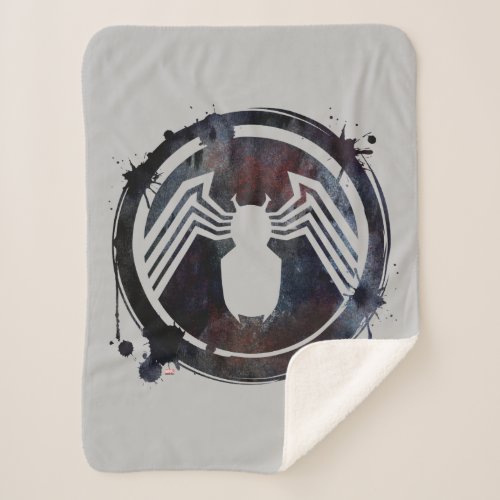 Ink Splatter Venom Logo Sherpa Blanket
