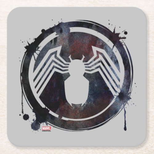 Ink Splatter Venom Logo Square Paper Coaster