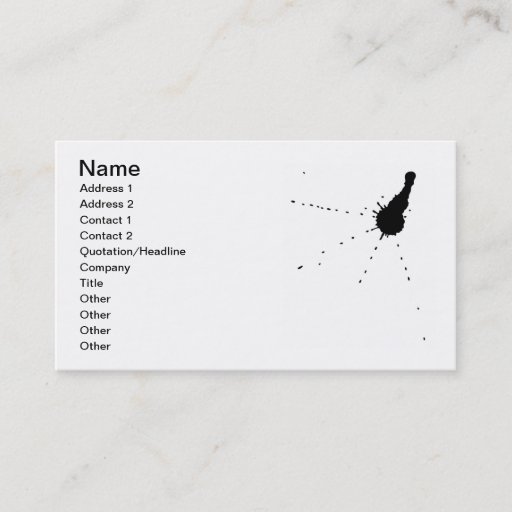Customizable Ink Stain Business Card Template