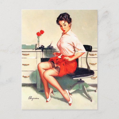 Ink Stain Pin Up Postcard