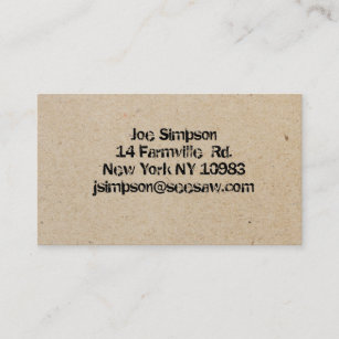 ink stamped business cards