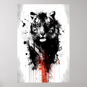 Ink Tiger Painting Poster