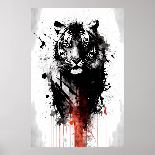 Ink Tiger Painting Poster