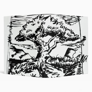 Ink Tree Sketch. 3 Ring Binder