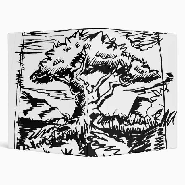 Ink Tree Sketch. 3 Ring Binder (Background)