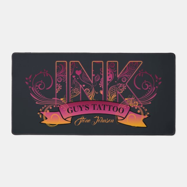 Ink Typography Tattoo Artist ID815 Desk Mat (Front)