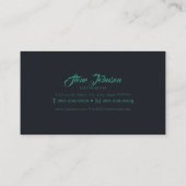 Ink Typography Tattoo Artist Teal/Yellow ID815 Business Card (Back)