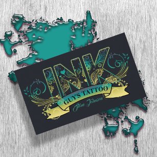 Tattoo business cards design vector free download