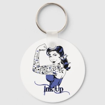 Ink Up Tattoo Style Keychain by RMFdesignz at Zazzle
