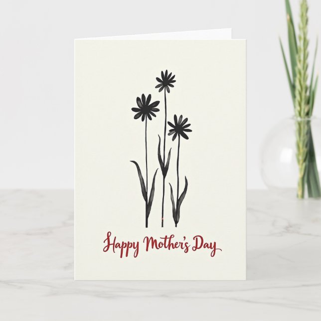 Ink Wash Floral Card (Front)