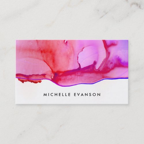 Ink Watercolor Pink Creative Director Business Card