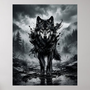 Ink Wolf Monsoon Poster