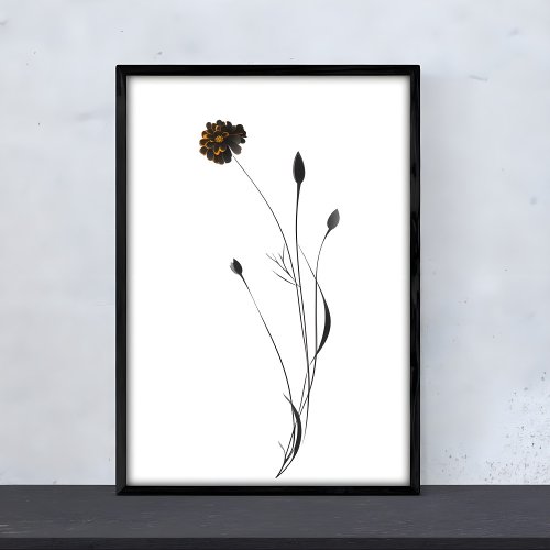 Ink Zinnia Art _ Captivating Floral Designs Poster