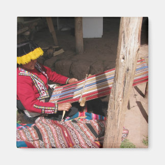 Ïnka Woman at Backstrap Loom Magnet