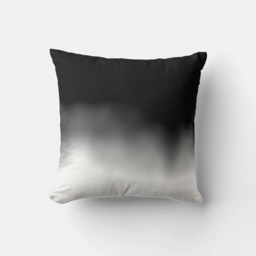 Inkblot Ombre Black Throw Pillow