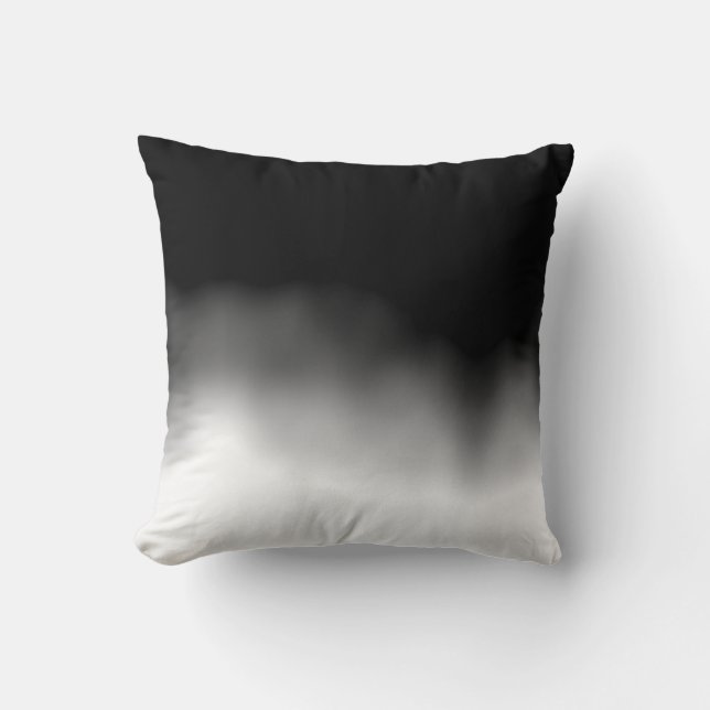 Inkblot Ombre Black Throw Pillow (Front)